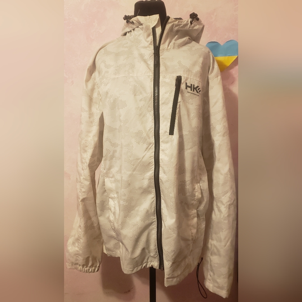 Hawke & Co Gray Raincoat with Black Accents